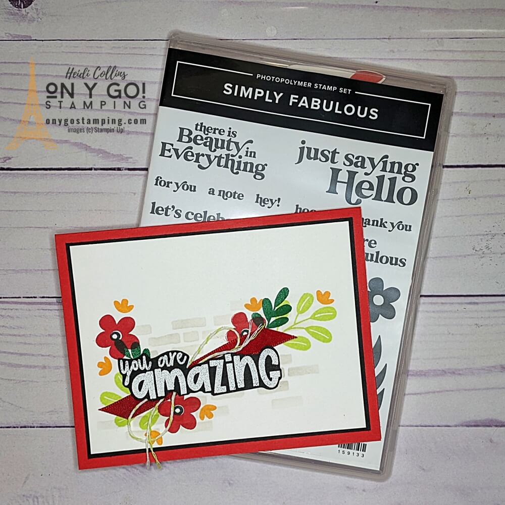 Create gorgeous handmade thank you cards with the Simply Fabulous and Amazing Phrasing stamp sets from Stampin' Up!