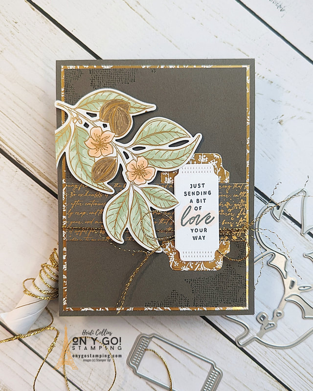 Would you believe me if I told you that this beautiful branch wasn't stamped? Instead I cut it from the Nature's Sweetness Patterned Paper and colored it with Stampin' Blends alcohol markers.