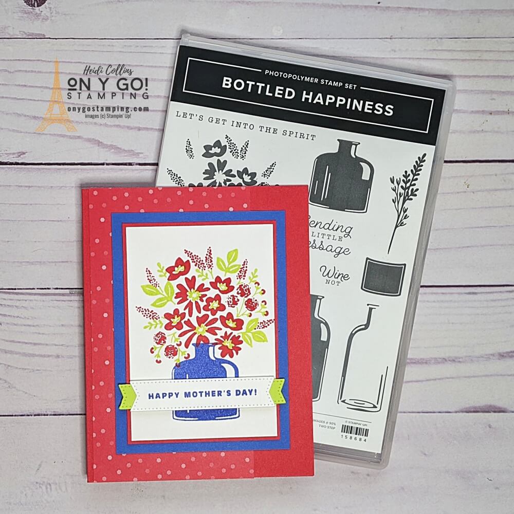 Make a quick and easy floral card with the Bottled Happiness stamp set and 2022-2024 In Colors from Stampin' Up!® in the beautiful 6