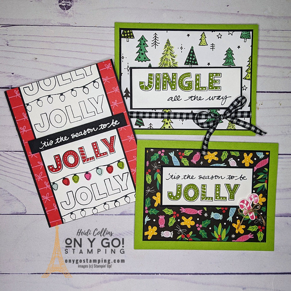 Make quick and easy handmade Christmas cards with the Jingle Jingle Jingle stamp set and Celebrate Everything patterned paper from Stampin' Up!«