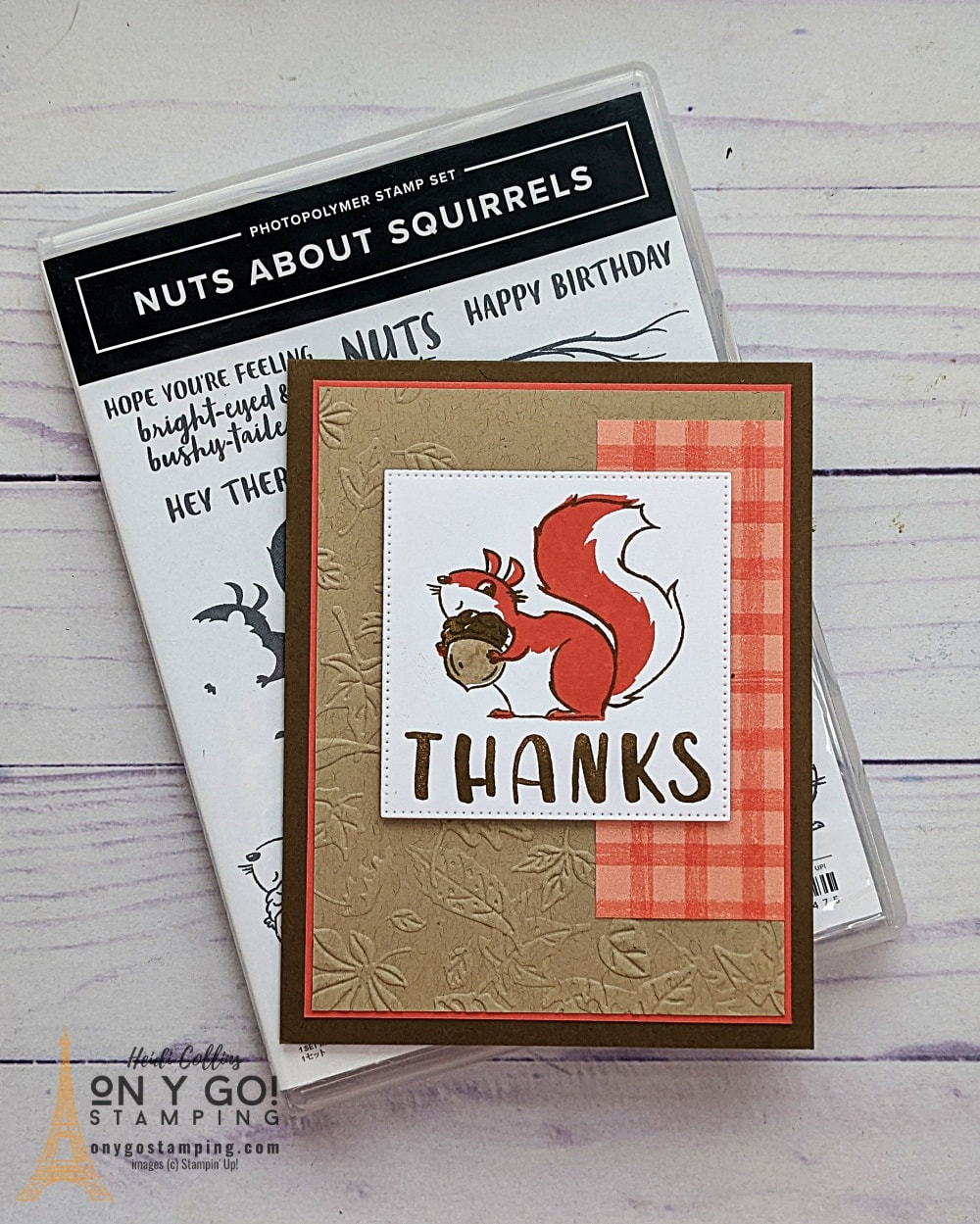 Adorable handmade thank you card for fall made with the Nuts About Squirrels stamp set from Stampin' Up!®
