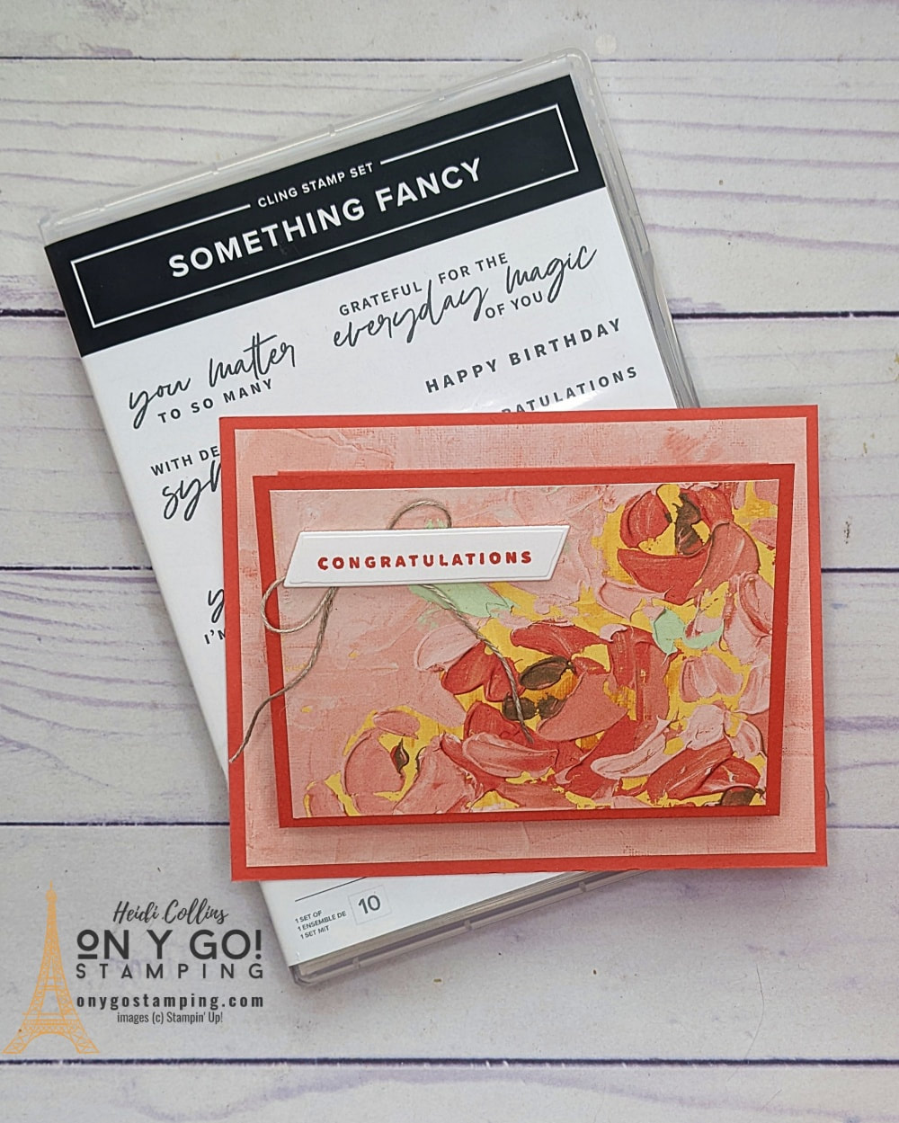 This beautiful wedding card is a handmade fun fold card that also has a gift card holder. I created it with the NEW Something Fancy stamp set and Fancy Flora patterned paper from the 2023 January-April Mini Catalog from Stampin' Up!®