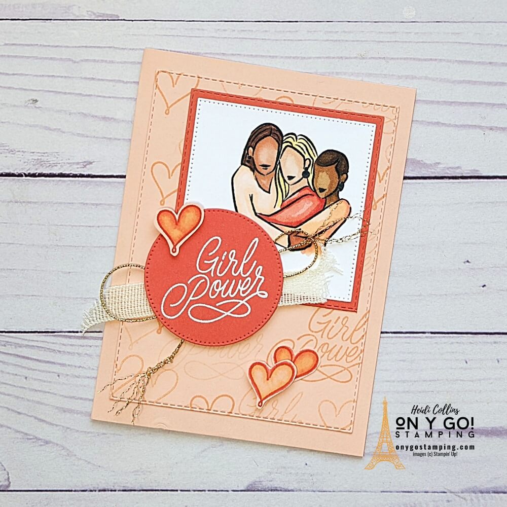 Send this card off to your favorite girls and let them know just how awesome they are! This fabulous stamp comes from the Stronger Together stamp set from Stampin' Up!®