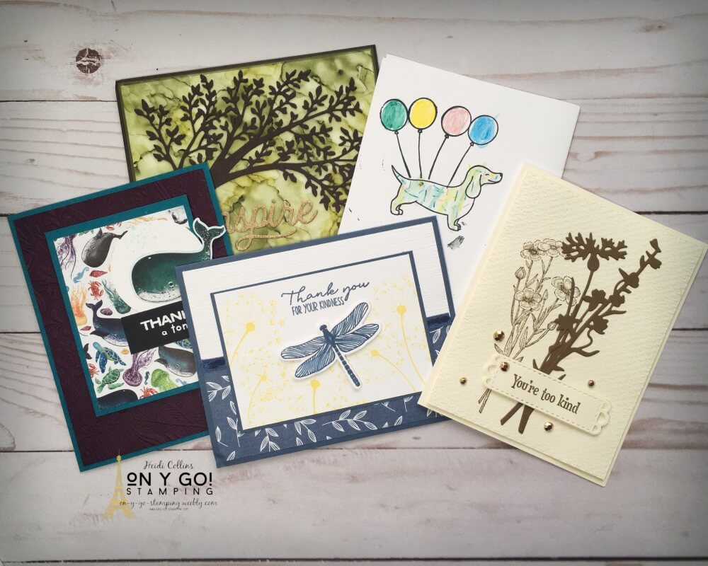 An inbox full of happy mail. Lots of card samples that I have received from friends and customers.
