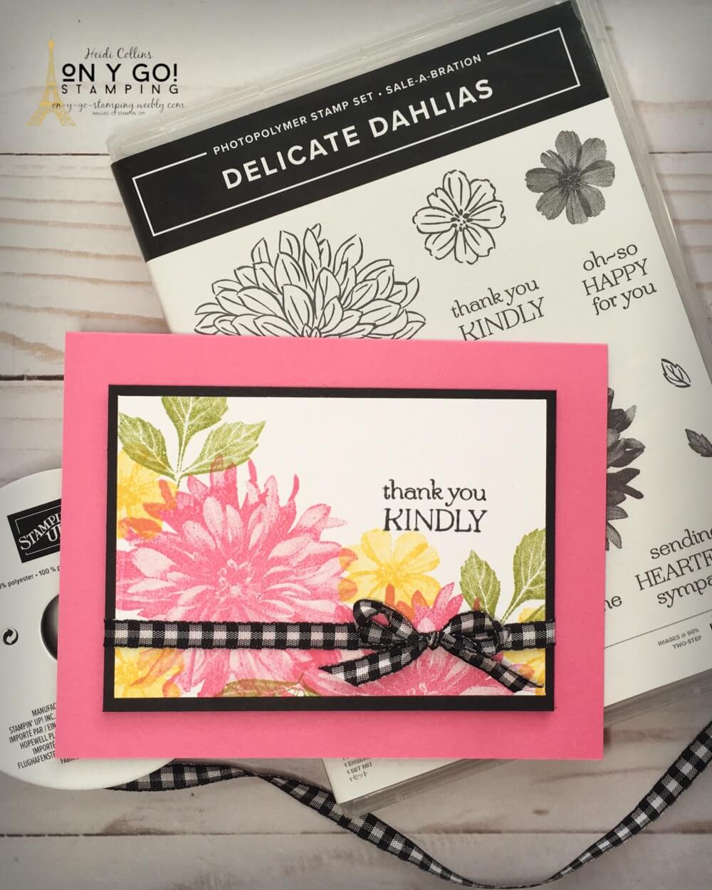 Sale-A-Bration is coming! Get this beautiful floral stamp set for FREE with a $100 order. The stamps in this set can be stamped in a variety of ways. See them all on my website!