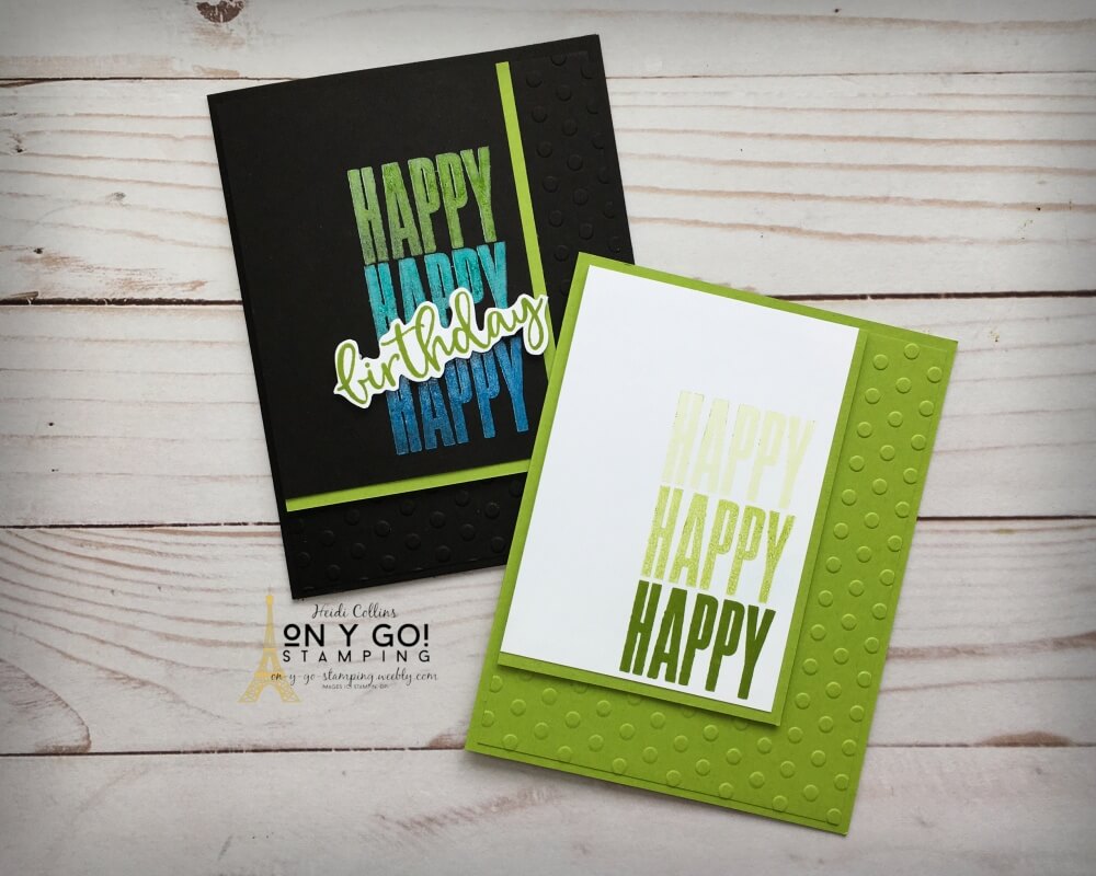 Use hinge-step stamping to create fun handmade birthday cards with the Biggest Wish stamp set from Stampin' Up1 