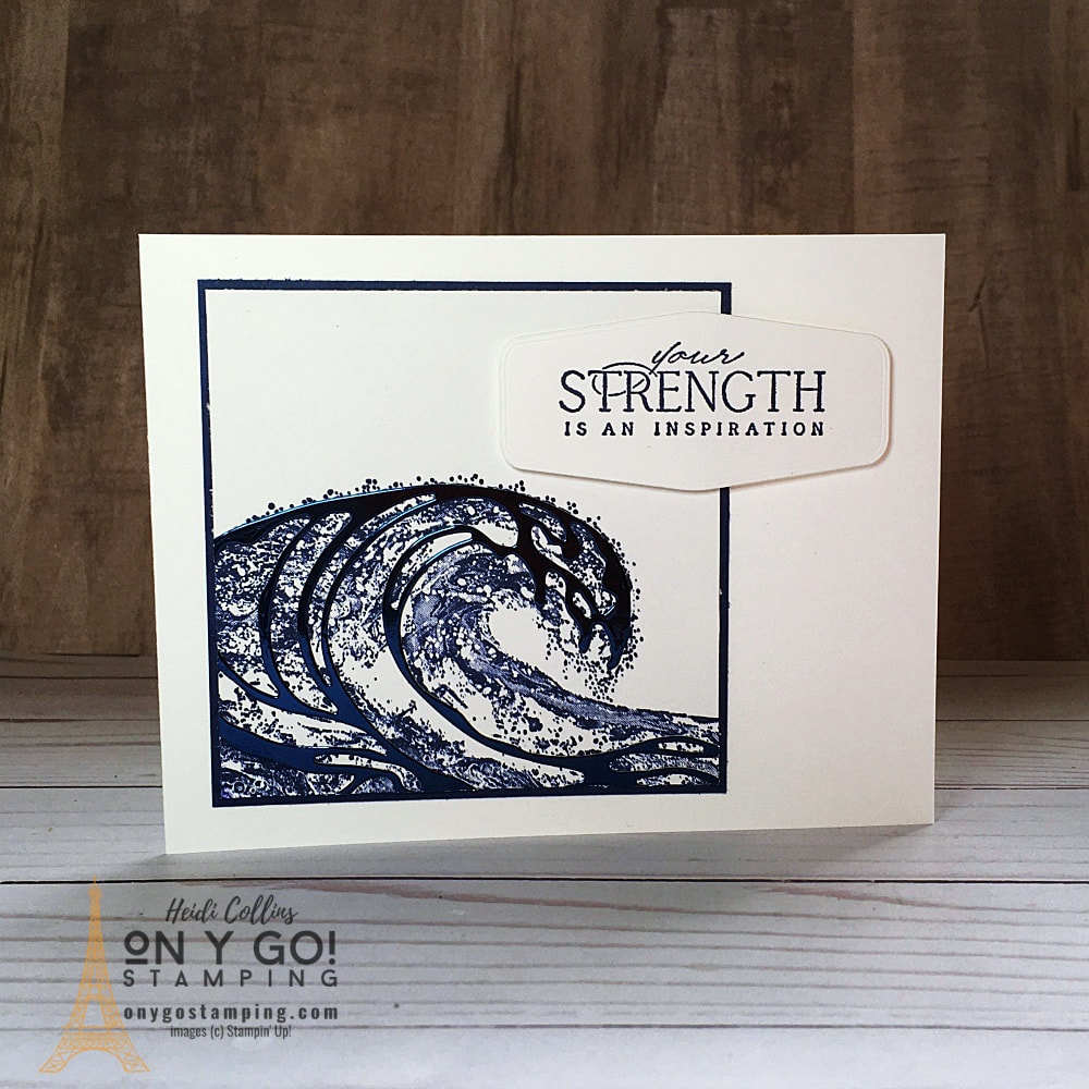 Clean and simple card design using the new Waves of Inspiration stamp set and coordinating Waves dies from Stampin' Up! These stamps are part of the new Waves of the Ocean Collection available March 1, 2022.
