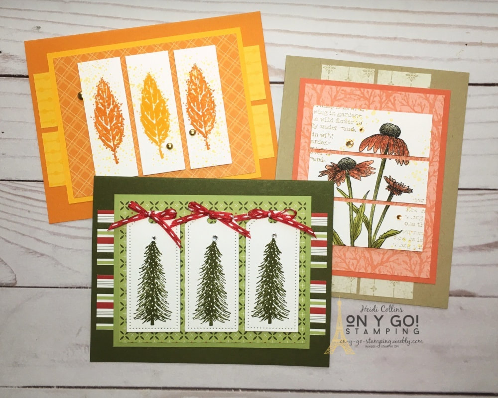 Use a card sketch and patterned paper to create quick and easy cards. This fun card design works with a variety of rubber stamps and all sorts of holidays and occasions. What kind of card will you make with it?