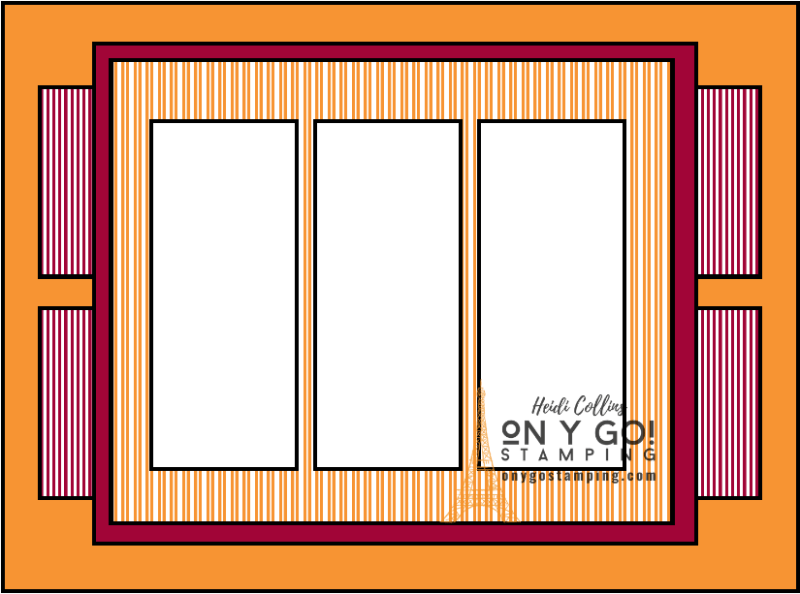 Fun card sketch with patterned paper. See more samples with this simple handmade card layout.