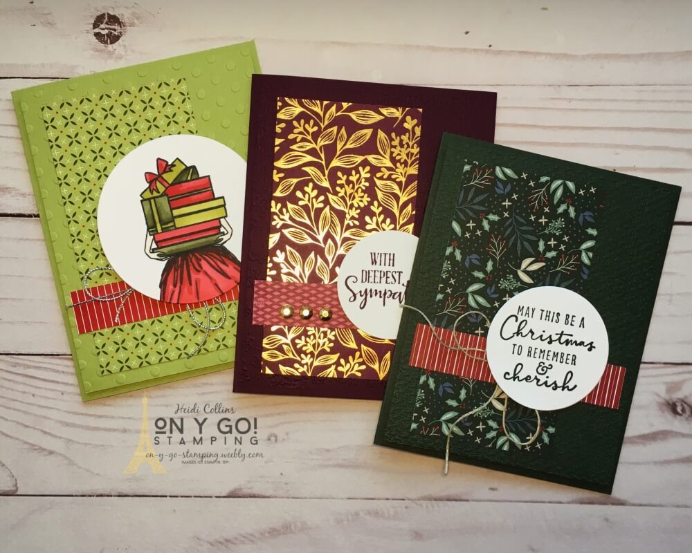Easy cardmaking ideas based on a simple card sketch and using beautiful patterned paper. These cards are perfect for any occasion including Christmas and sympathy.