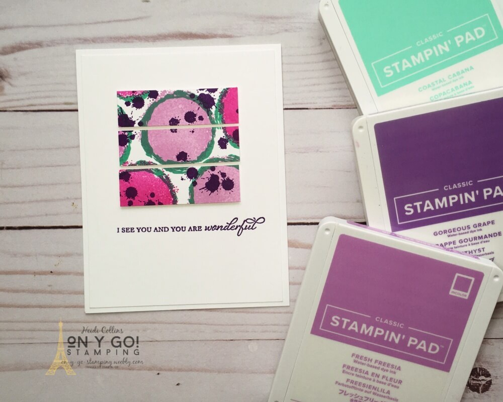 Clean and simple card design using the Textures & Frames stamp set from Stampin' Up! These stamps are available for FREE during Sale-A-Bration 2021.