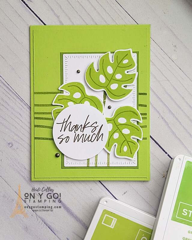 Are you looking for some creative and unique ideas for handmade cards? Look no further! Here we will provide you with some fantastic ideas for handmade cards using the popular Stampin' Up! Tropical Leaf stamp set, which is perfect for cardmaking. Whether you're looking to create a gorgeous thank you card or something different, you're sure to find the perfect creative cardmaking idea here amongst our selection.