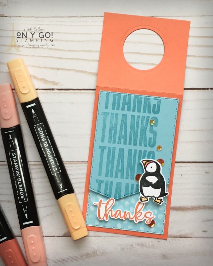 Tell your hostess how much you appreciate her by slipping this wine bottle tag over the bottle of wine before you knock on her door. This handmade tag turns a bottle of wine into a fabulous hostess gift idea. This adorable puffin can't wait to say thanks!