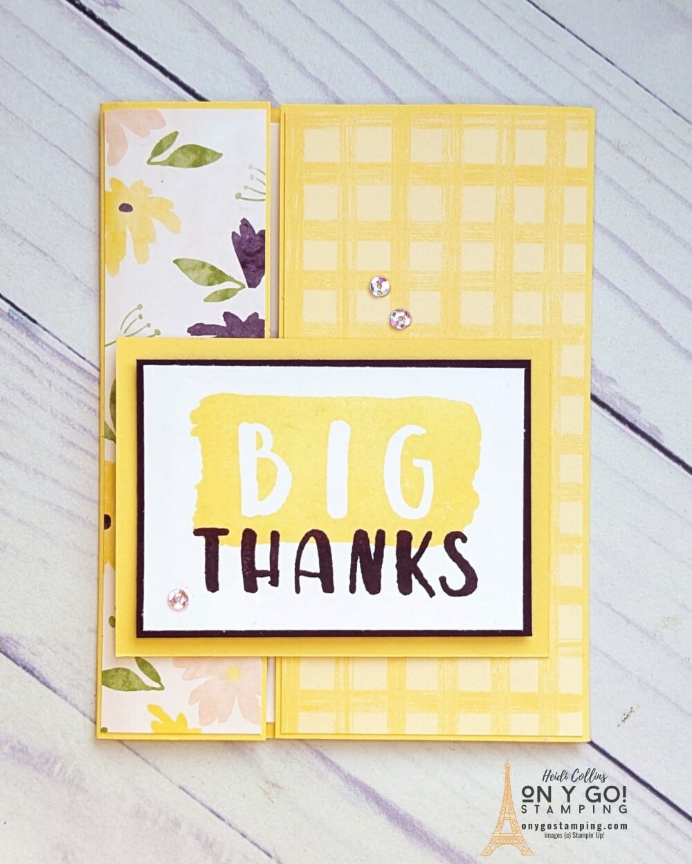 Slide & Lock fun fold card with the Big Hooray stamp set from Stampin' Up! See how to make this easy card in the video tutorial.