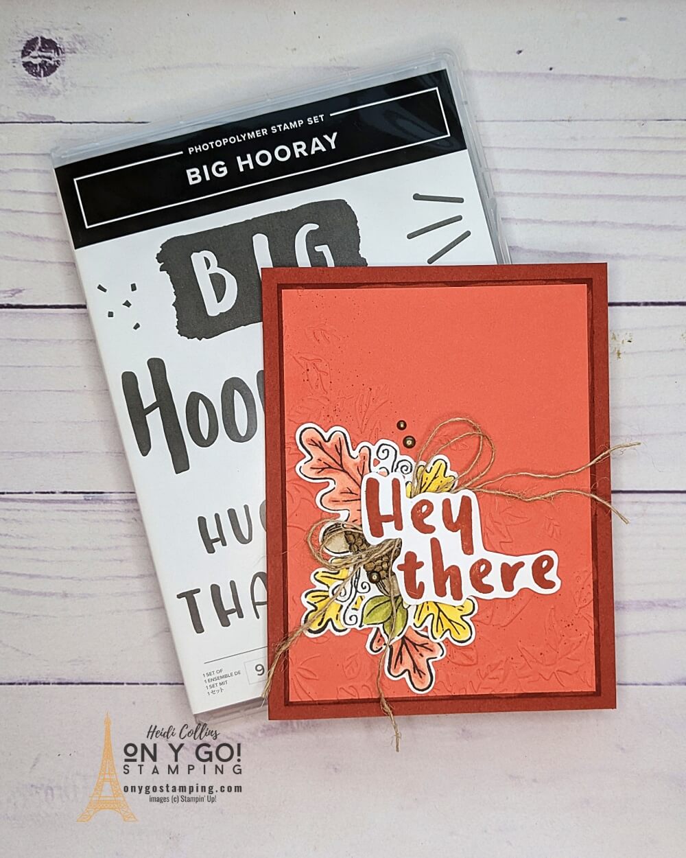 Create a simply elegant fall card with the Big Hooray and Fond of Autumn stamp sets from Stampin' Up!®