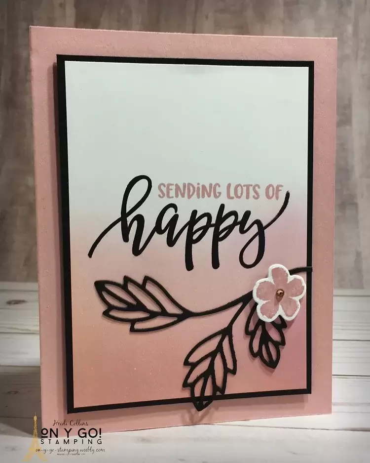 Create an ombre background using blending brushes from Stampin' Up! This simple card idea uses the Pretty Perennials stamp set and dies from the 2021 January-June Mini Catalog.