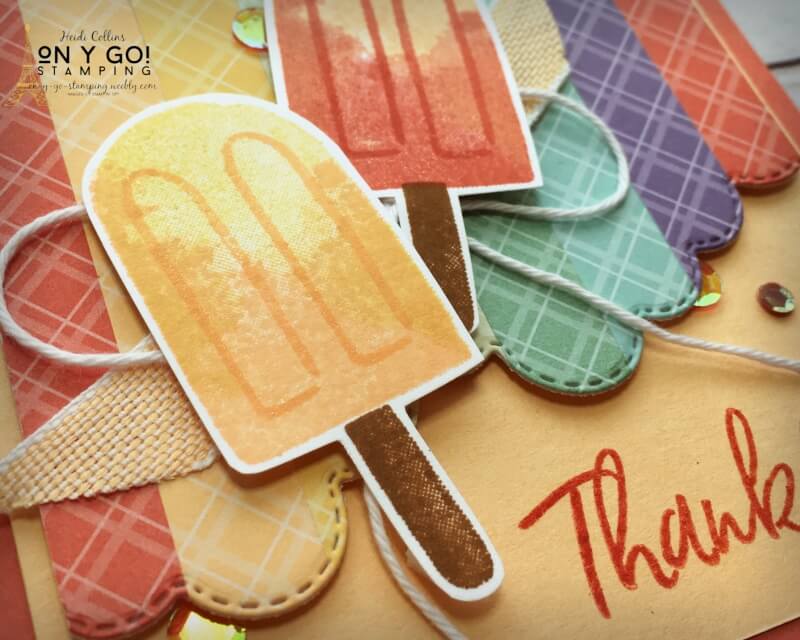Summer birthday card ideas in dreamy 70s inspired colors. Nothing says summer like dripping popsicles! These were made with the Sweet Ice Cream stamp set from Stampin' Up!