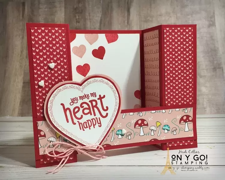 Valentine's card idea using the Punch Party stamp set that is free during Sale-A-Bration. This fun fold card is the perfect something extra for someone special!