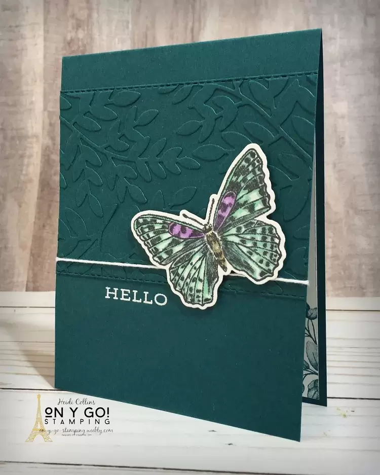 Tone on tone spring card idea with the Forever Flourishing dies and Butterfly Brilliance stamp set from Stampin' Up!