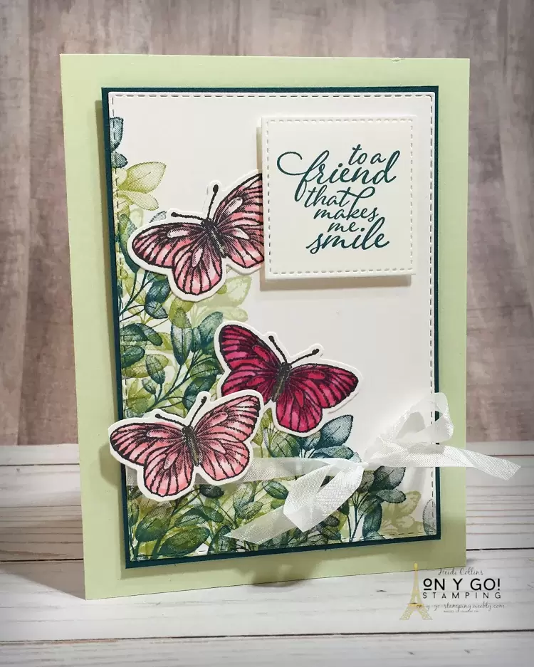 Card idea for spring with the Butterfly Brilliance and Forever Ferns stamp sets from Stampin' Up!