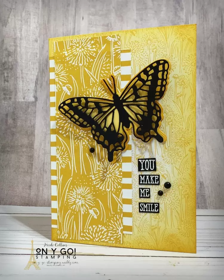 Card design idea using the Dandy Garden patterned paper with the Butterfly Brilliance Collection.