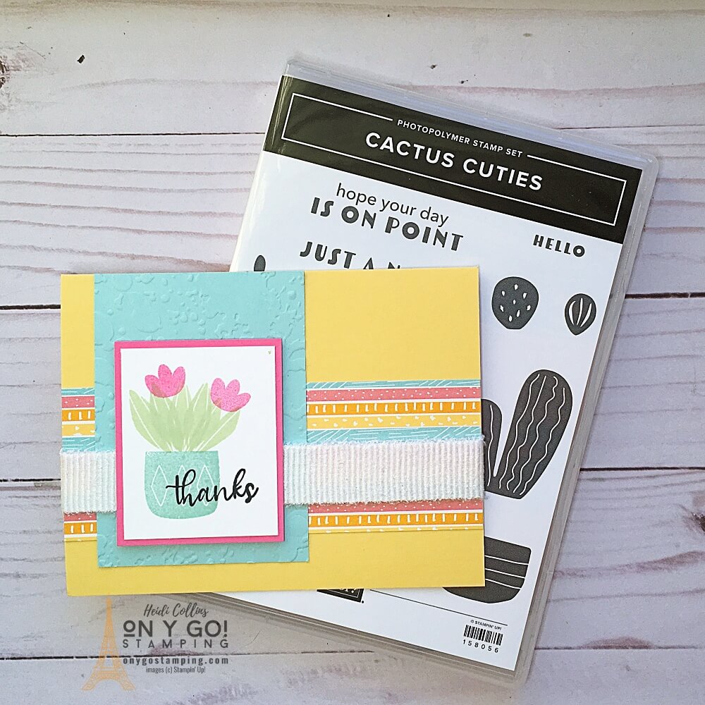 Fun DIY thank you card idea with the NEW Cactus Cuties stamp set from Stampin' Up! Get these fabulously fun stamps in the January-June Mini Catalog.