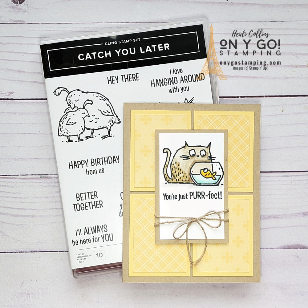 The Catch You Later stamp set from Stampin' Up! is perfect for creating quick and easy cards like this one from a card sketch.