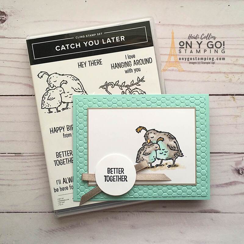 Use the Catch You Later to create a sweet thinking of you card. This card was based on a simple card sketch. See cutting dimensions and more handmade card samples.