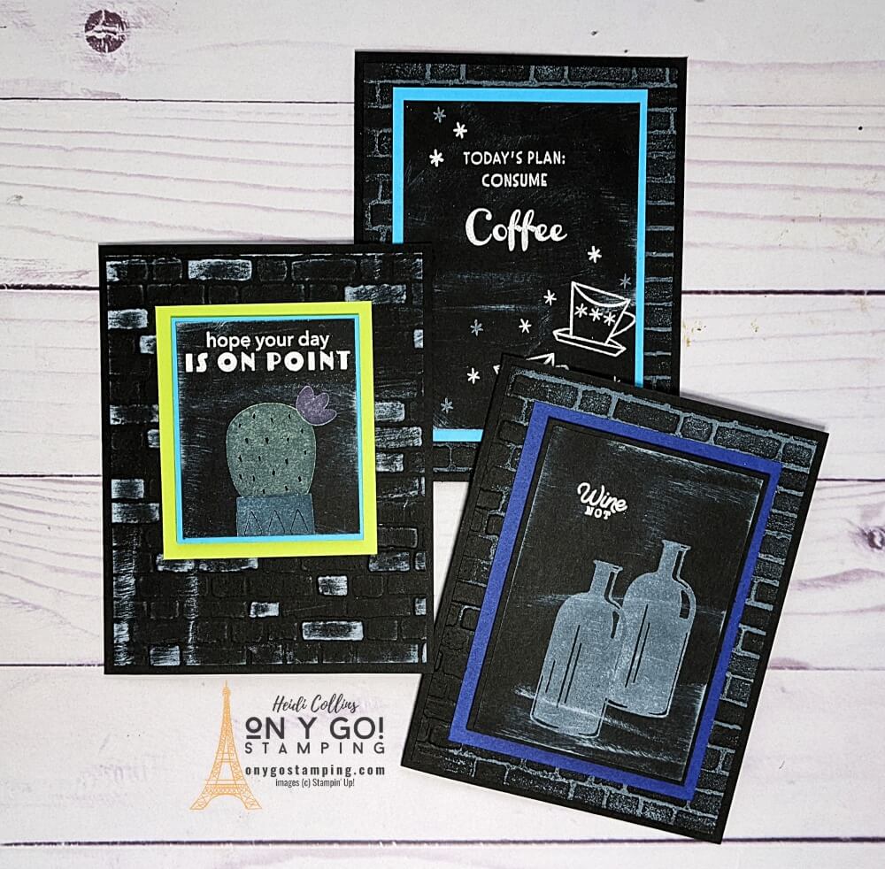 See how to use the chalkboard card making and rubber stamping technique to create fun cards with black and white. Plus, get a free downloadable quick-reference guide for the technique, video tutorial, and complete supply list.
