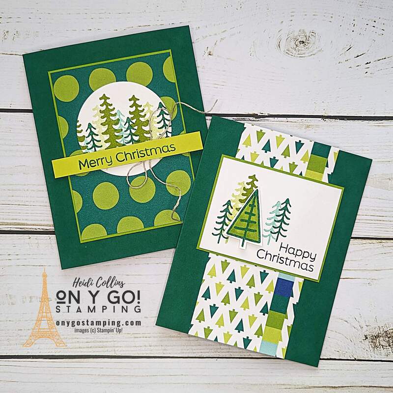 Need to make some handmade Christmas cards really quickly? Grab the Merry Bold and Bright Designer Series Paper from Stampin' Up!®️ and the stamp set from the Christmas Everywhere all-inclusive card kit. Not only can you make the cards in the kit, you can make more easy handmade holiday cards with the stamps. 