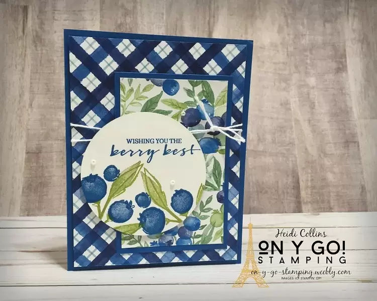 Simple Card Making Idea using the Berry Blessings stamp set and Berry Delightful patterned paper from Stampin' Up! Earn these items for FREE during Sale-A-Bration in January and February!