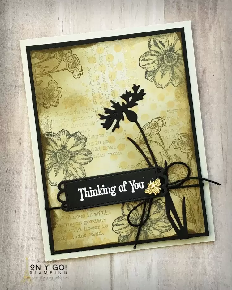Collage stamping is a great cardmaking technique for creating beautiful backgrounds. This card design is made with the NEW Quiet Meadow stamp set and dies from the upcoming 2021-2022 Stampin' Up! Catalog. 