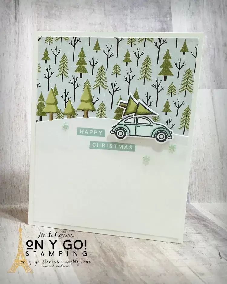Christmas card idea with a cute VW Bug using the Coming Home stamp set from Stampin' Up!