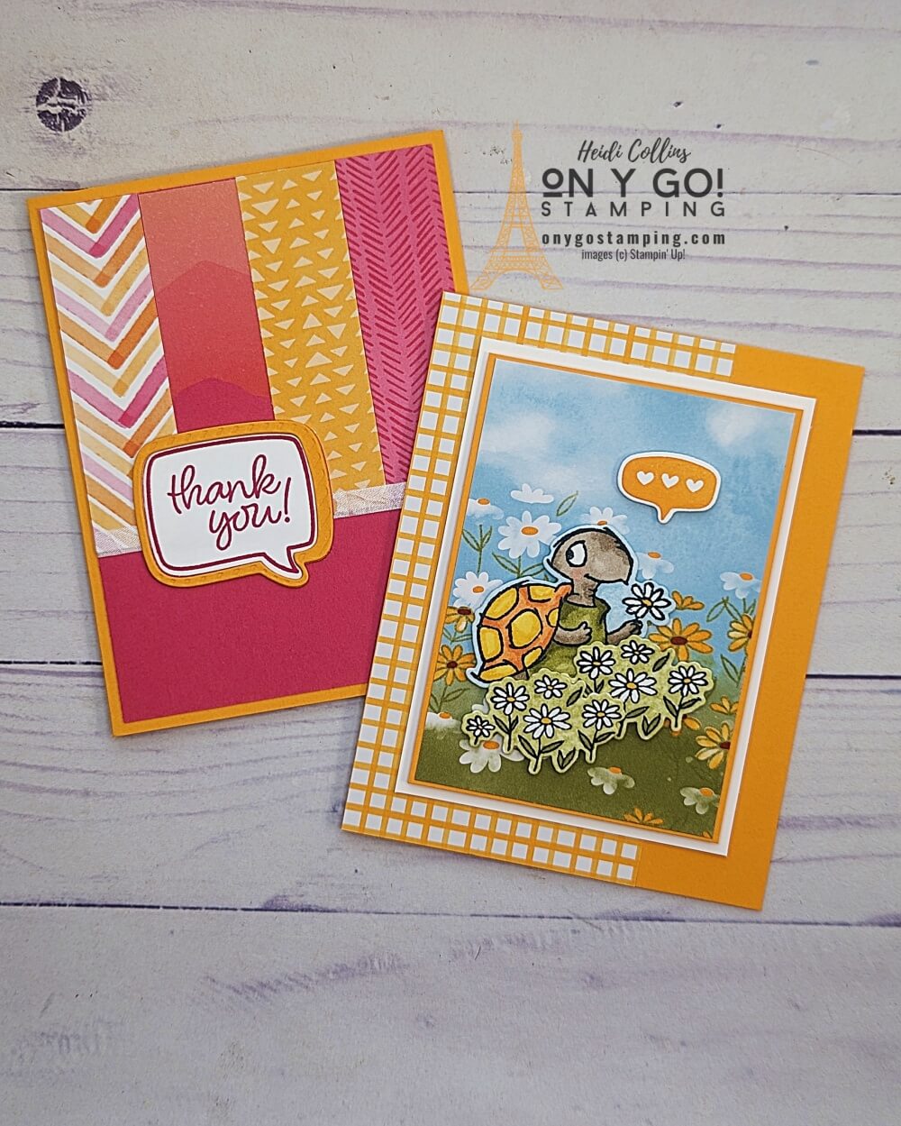 Fun handmade cards for spring with the Conversation Bubbles and Playing in the Rain stamp sets and the Enjoy the Journey and the Rain or Shine patterned paper from Stampin' Up!®