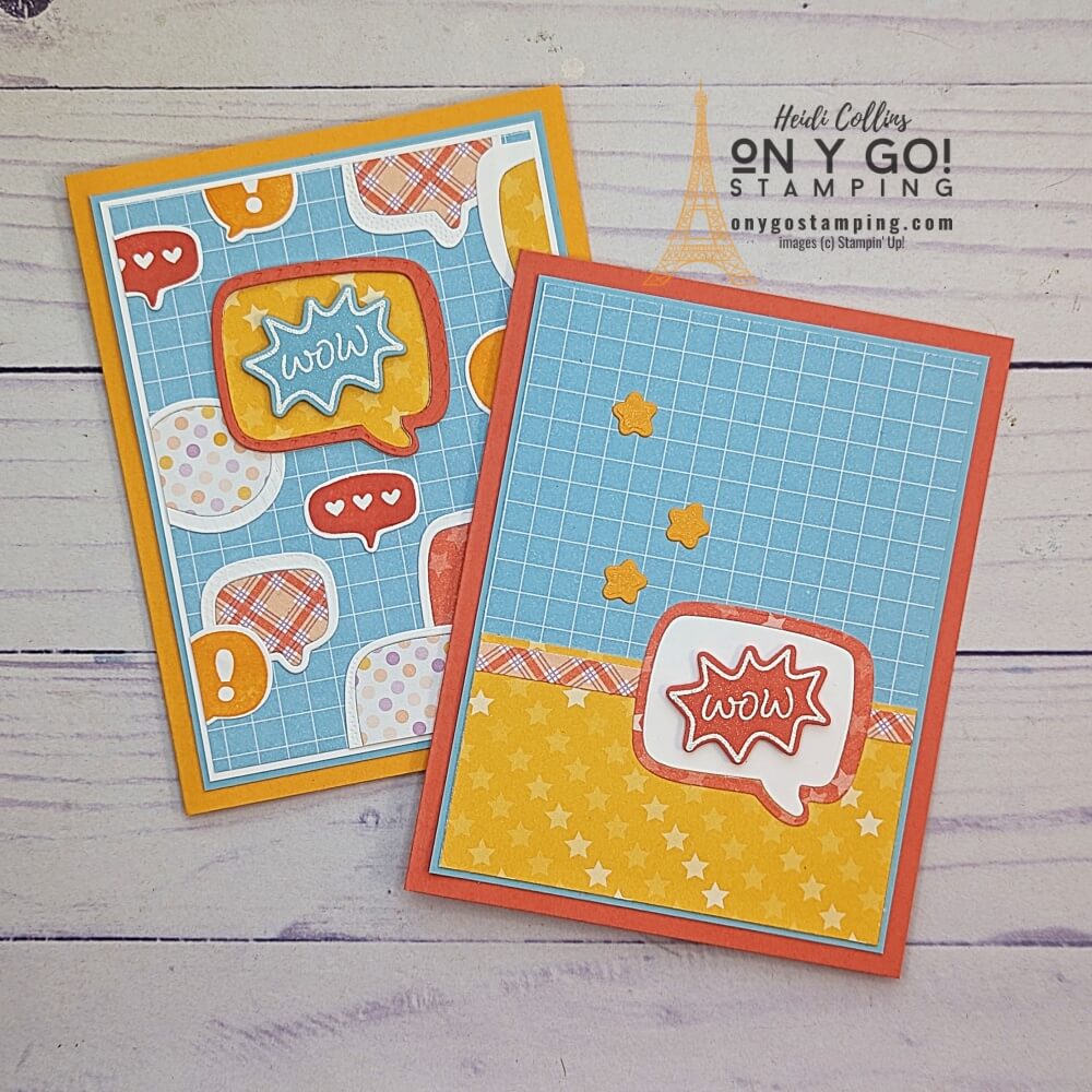 Create fun handmade cards with the New Conversation Bubble stamp set from Stampin' Up!® Your friends will definitely say Wow! when they receive these cards. 