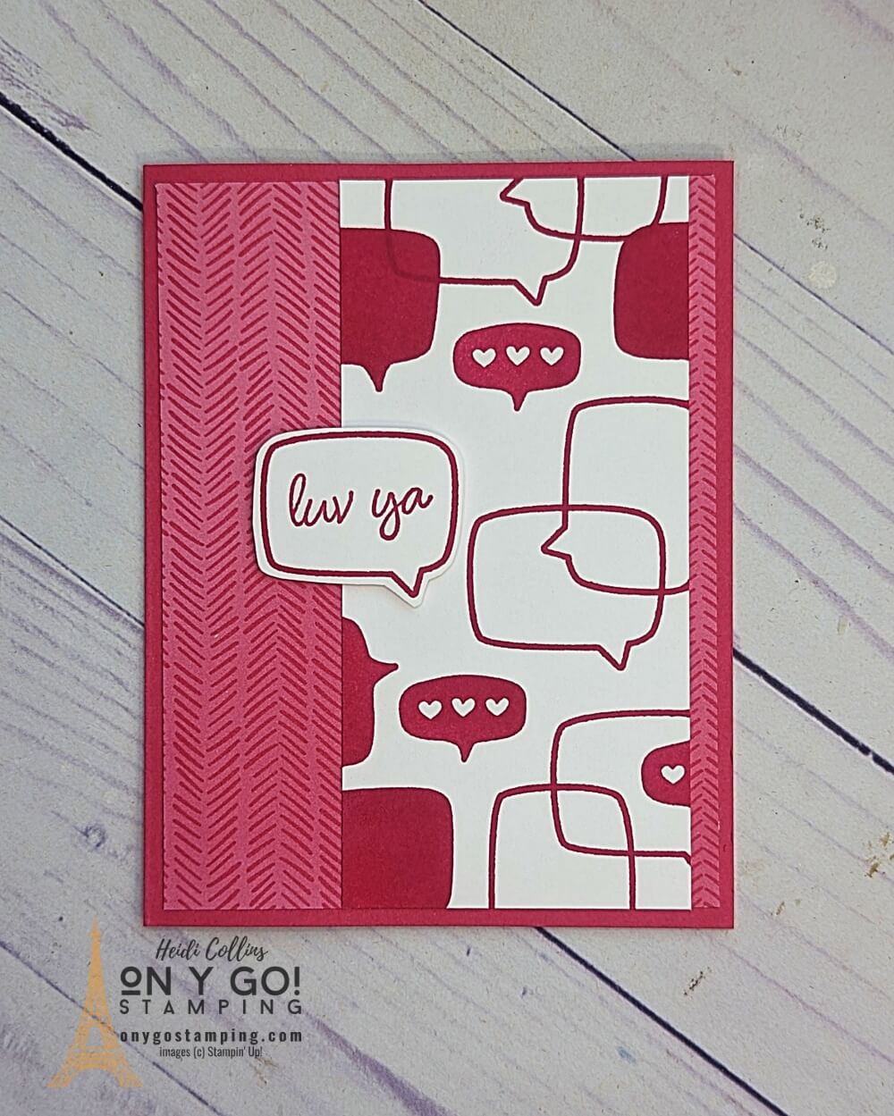 Quick and easy handmade Valentine's Day card using the Conversation Bubbles stamp set and Enjoy the Journey patterned paper from Stampin' Up!®