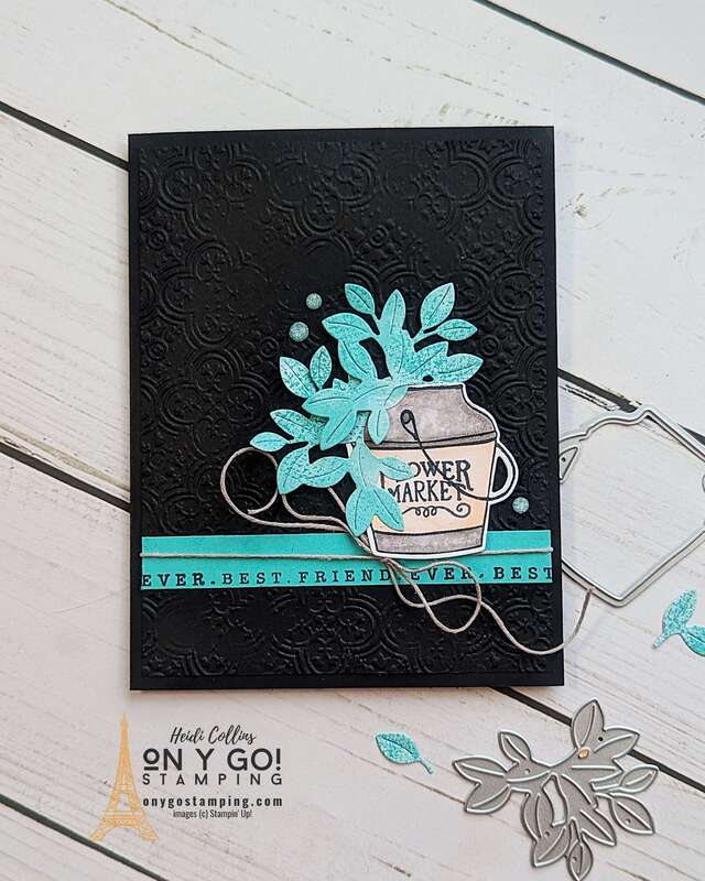 Create a beautiful handmade card by die-cutting leaves from the Unbounded Beauty patterned paper from Stampin' Up!