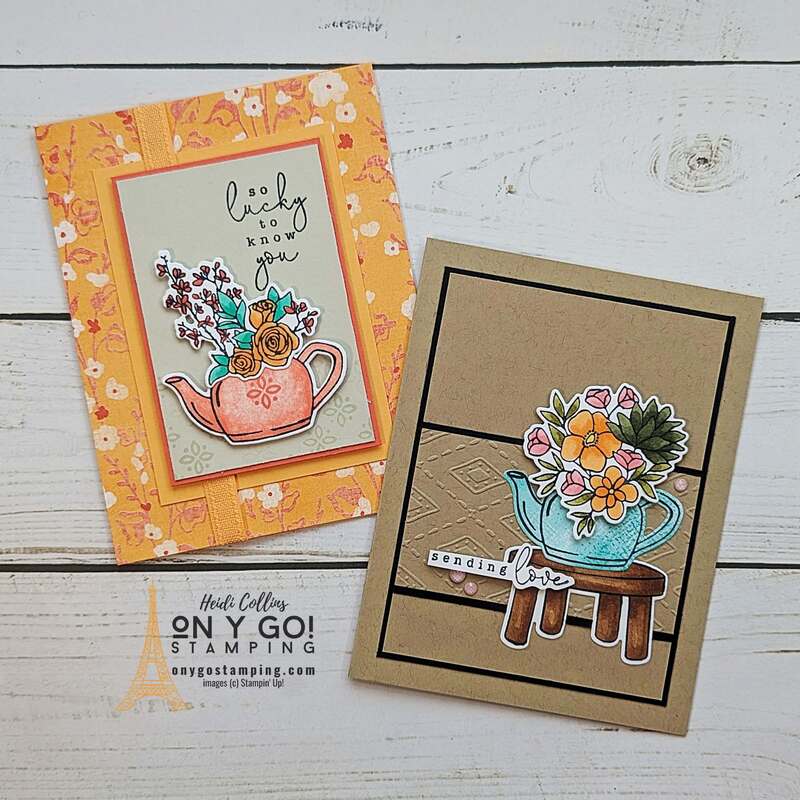 Get a sneak peek of the NEW Country Flowers stamp set from Stampin' Up!®️ Use it with the Unbounded Beauty patterned paper to create vibrant handmade cards.