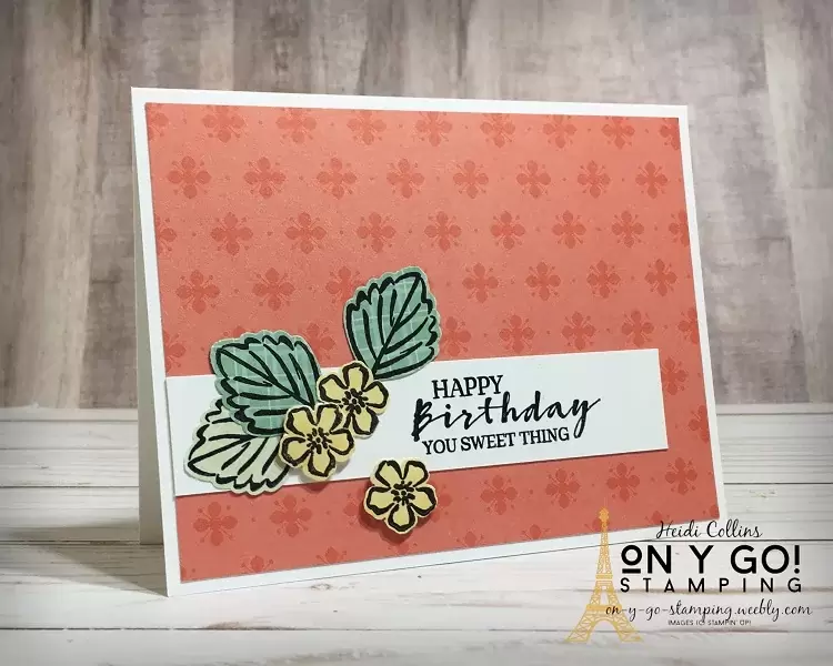 Birthday card idea using the Sweet Strawberry stamp set from the 2021 January-June Mini Catalog from Stampin' Up! This card also uses the 6