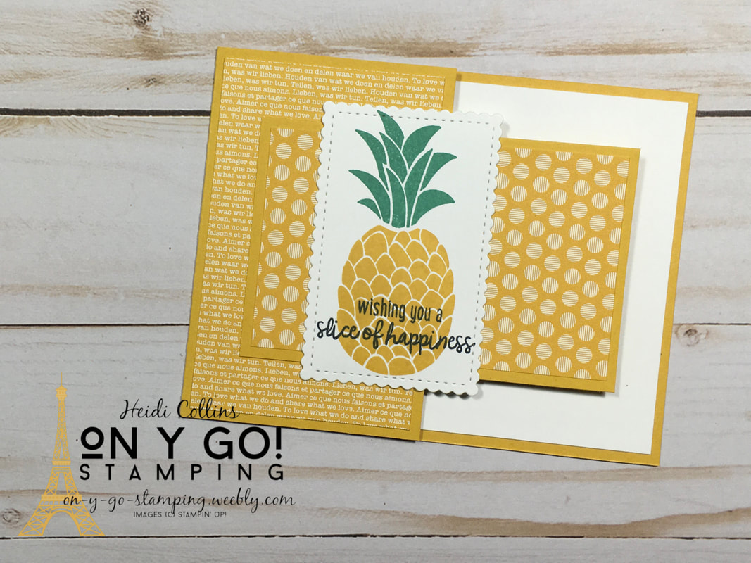 Quick fancy fold card idea with the retiring Cute Fruit stamp set from Stampin' Up! Get this set before it is discontinued May 3.