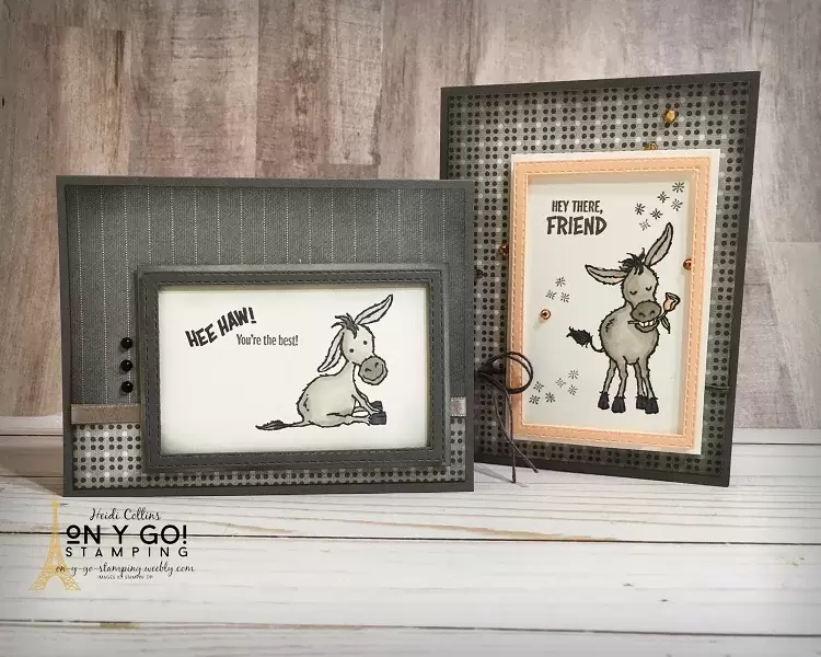 Well Suited cards with the Darling Donkeys stamp set available free during Sale-A-Bration 2021 from Stampin' Up!