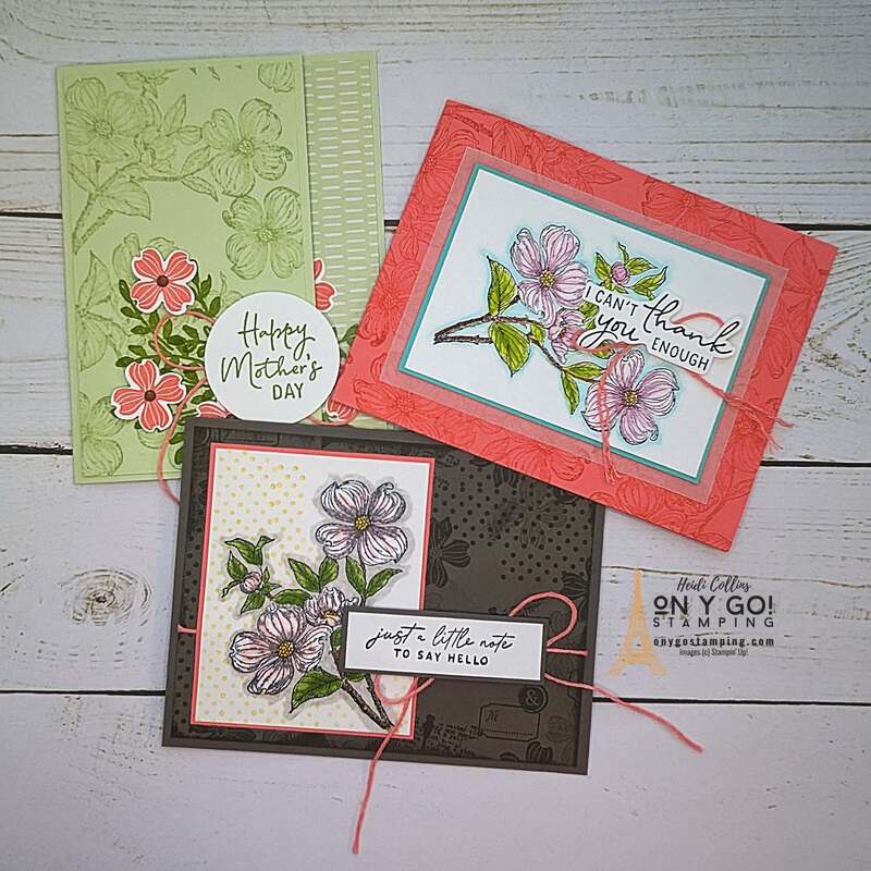 Create beautiful handmade floral cards with the Detailed Dogwood stamp set. These gorgeous rubber stamps are available for free during Sale-A-Bration 2024 from Stampin' Up!®️