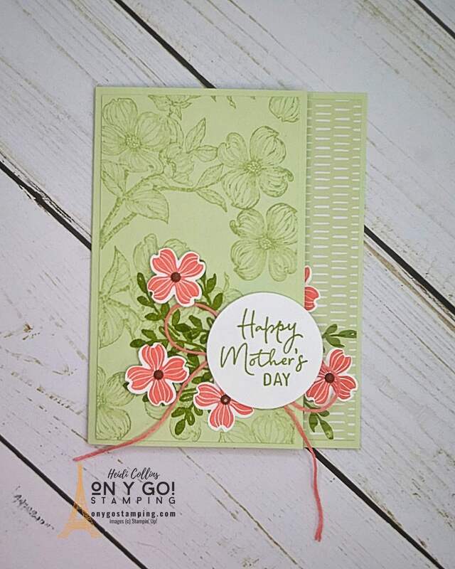 Floral Mother's Day card with a fun fold design. This card was made with the Detailed Dogwood stamp set which is available for free during Sale-A-Bration 2024.