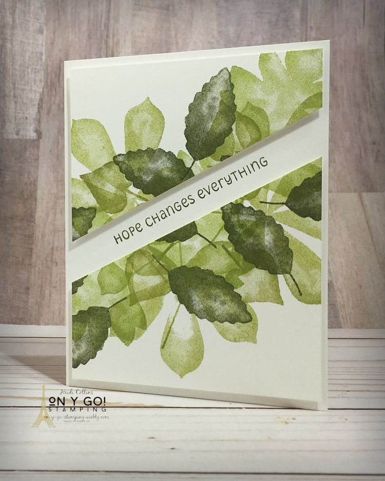 Super quick and easy card design using the Love of Leaves stamp set from Stampin' Up!