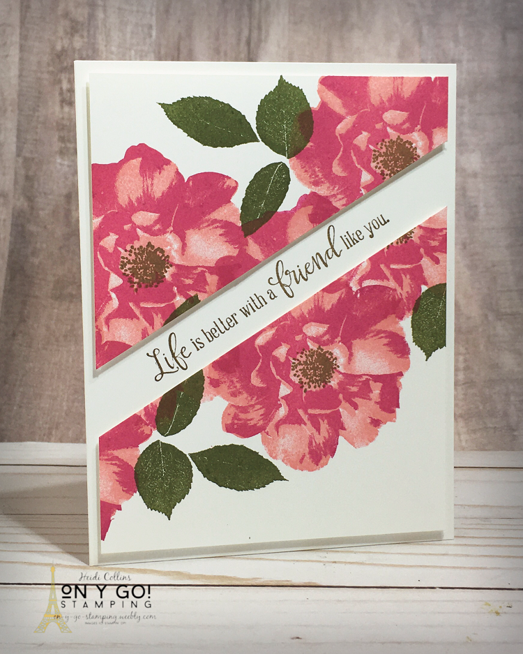 Simple stamping card idea with the To a Wild Rose stamp set. Stampin' Up! has scheduled this set to retire May 3.