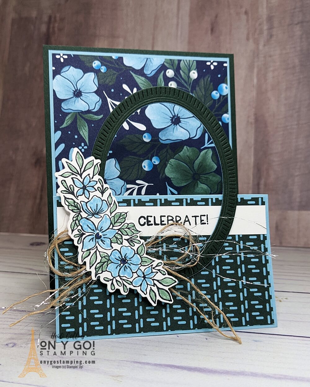 Double easel fun fold card with the Fitting Florets patterned paper and Framed Florets stamp set from Stampin' Up! Get the free downloadable tutorial and see the video tutorial. 