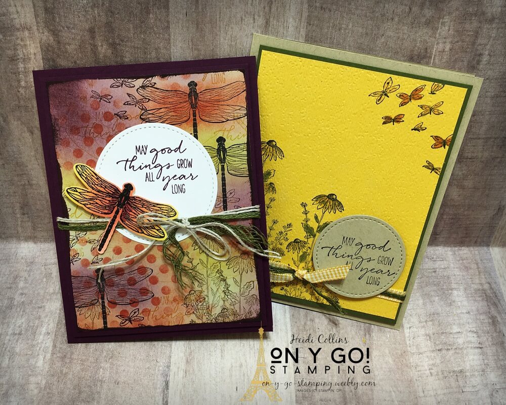 These gorgeous card designs were made with the brand new Dragonfly Garden stamp set and Dragonfly punch from Stampin' Up! that will be available in the upcoming 2021 January - June Mini Catalog.