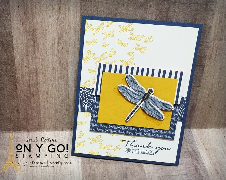Handmade thank you card idea using the new Dragonfly Garden stamp set from Stampin' Up from the new 2021 January - June Mini Catalog.