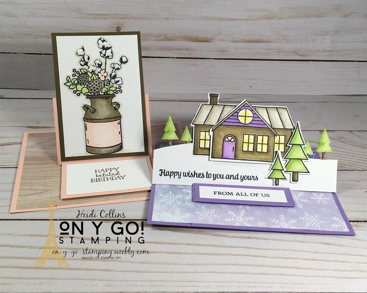 Easy easel cards using the Country Home and Coming Home stamp sets from Stampin' Up! Easy card making ideas to create fun fold cards.