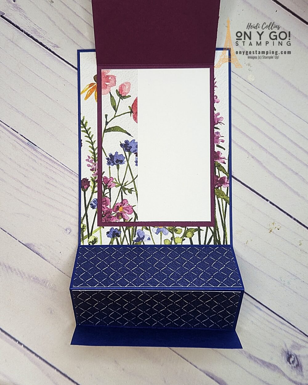 Are you looking for a fun and unique way to surprise someone special? Look no further! This handmade card featuring the Dainty Flowers patterned paper will make a beautiful and memorable handmade card sure to bring a smile to the recipient's face. This handmade card is sure to stand out and bring joy to the special person in your life!